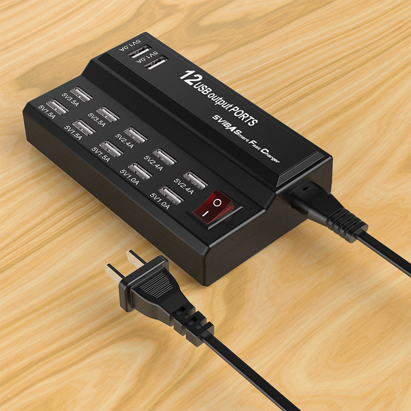 USB-Schnellladegerät mit 12 Anschlüssen