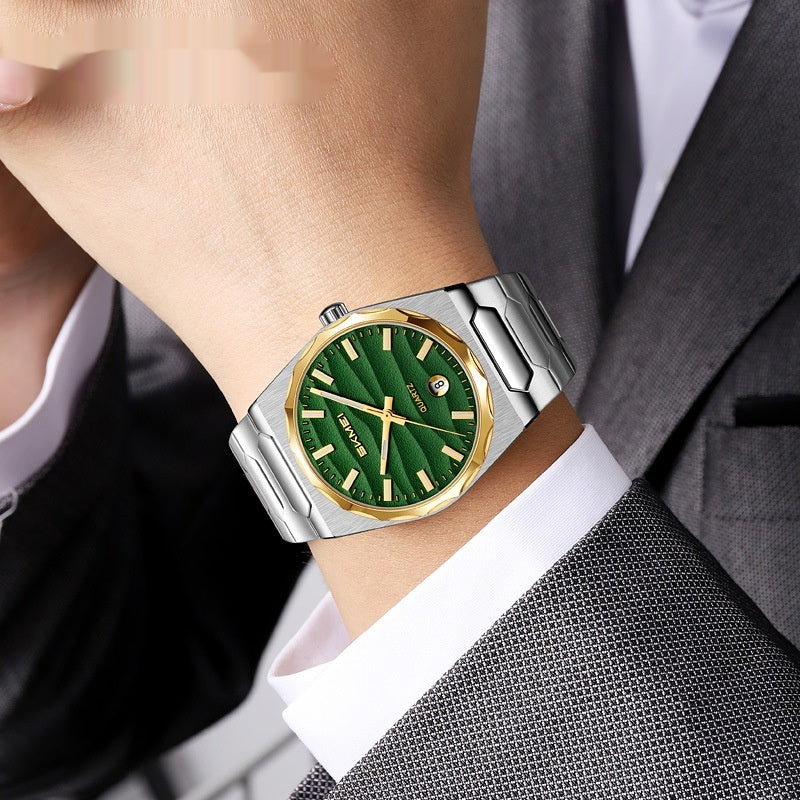 Herrenuhr mit Edelstahlband und Kalenderfunktion