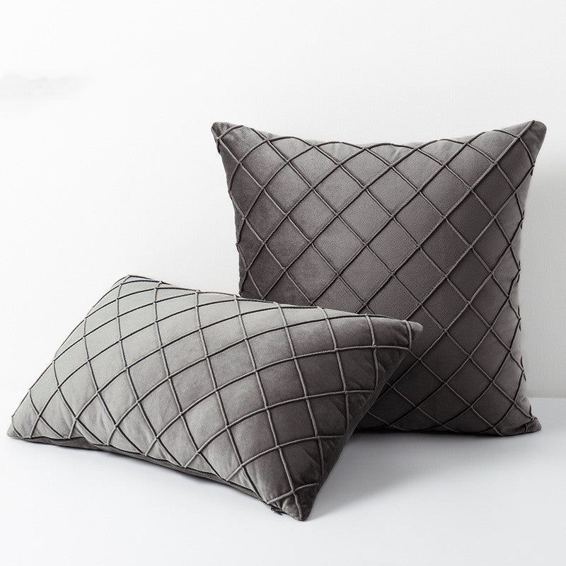Diamond Plaid Samtkissenbezug – Bild 4 | LuxeStyle