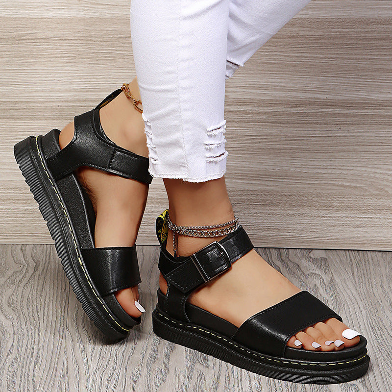 Roman Flat Retro Sandalen mit dicker Sohle – Bild 5 | LuxeStyle