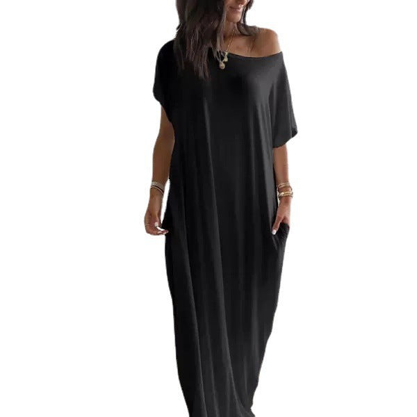 Elegantes Maxikleid mit kurzen Ärmeln – Bild 12 | LuxeStyle