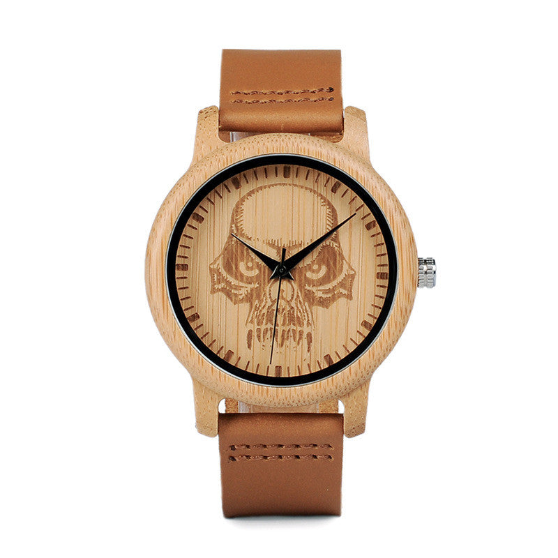 Armbanduhr aus Holz und Leder mit Hardlex-Glas | LuxeStyle