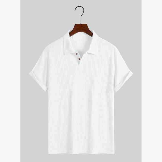 Herren Hemd Kurzarm Strick Raute | LuxeStyle