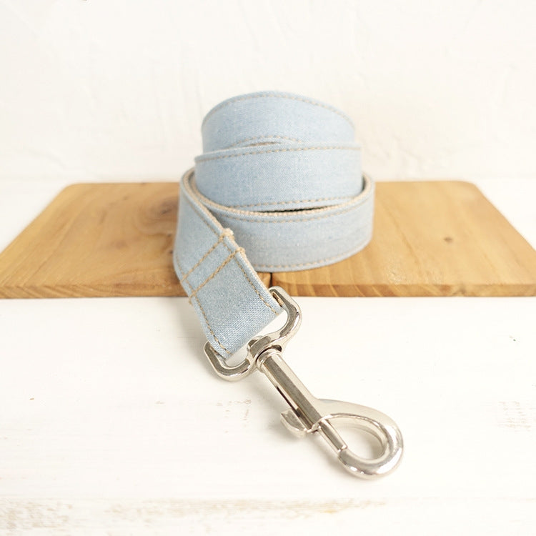 Halsband & Leine Set aus Jeansstoff – Bild 4 | LuxeStyle