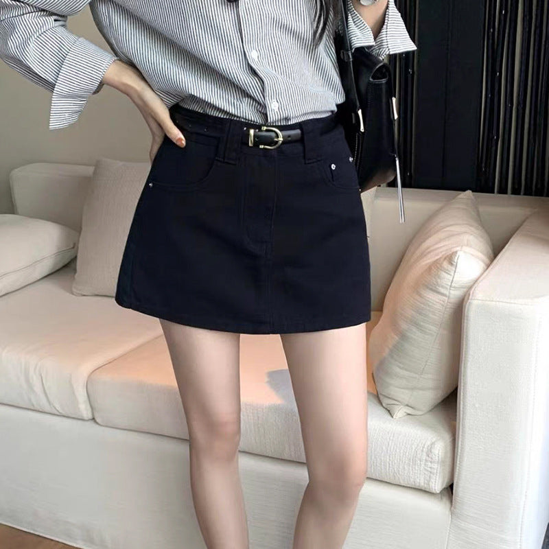 Denim Skort mit Anti-Expositions-Design