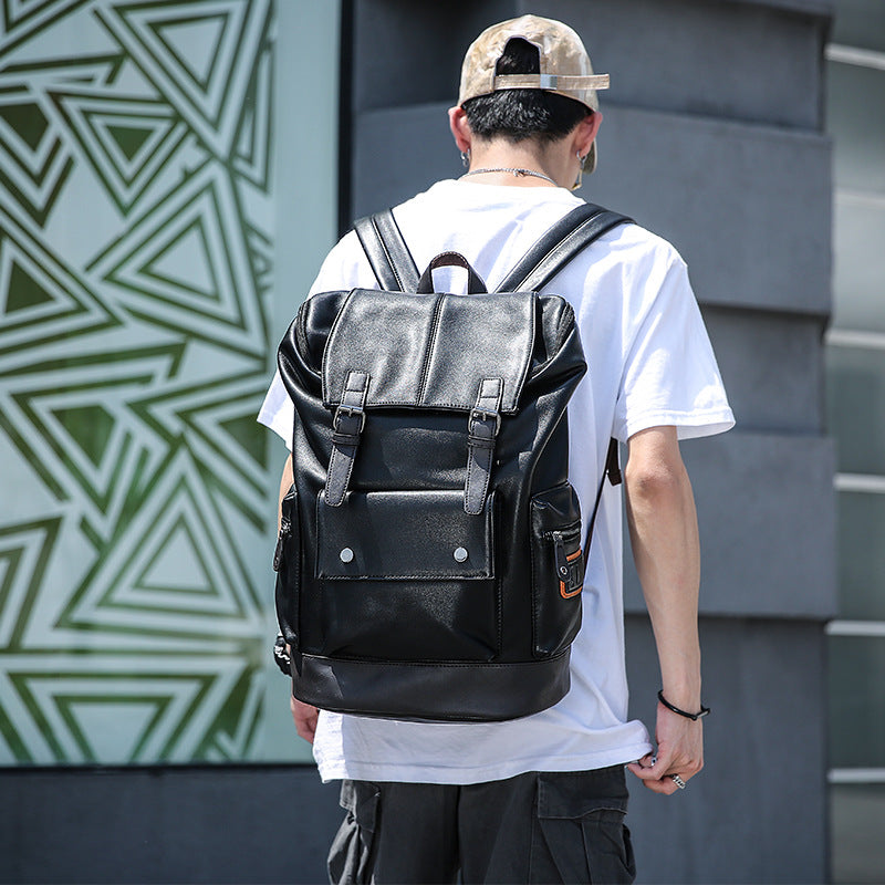 Männlicher PU-Leder Rucksack für Schule und Reisen – Bild 10 | LuxeStyle