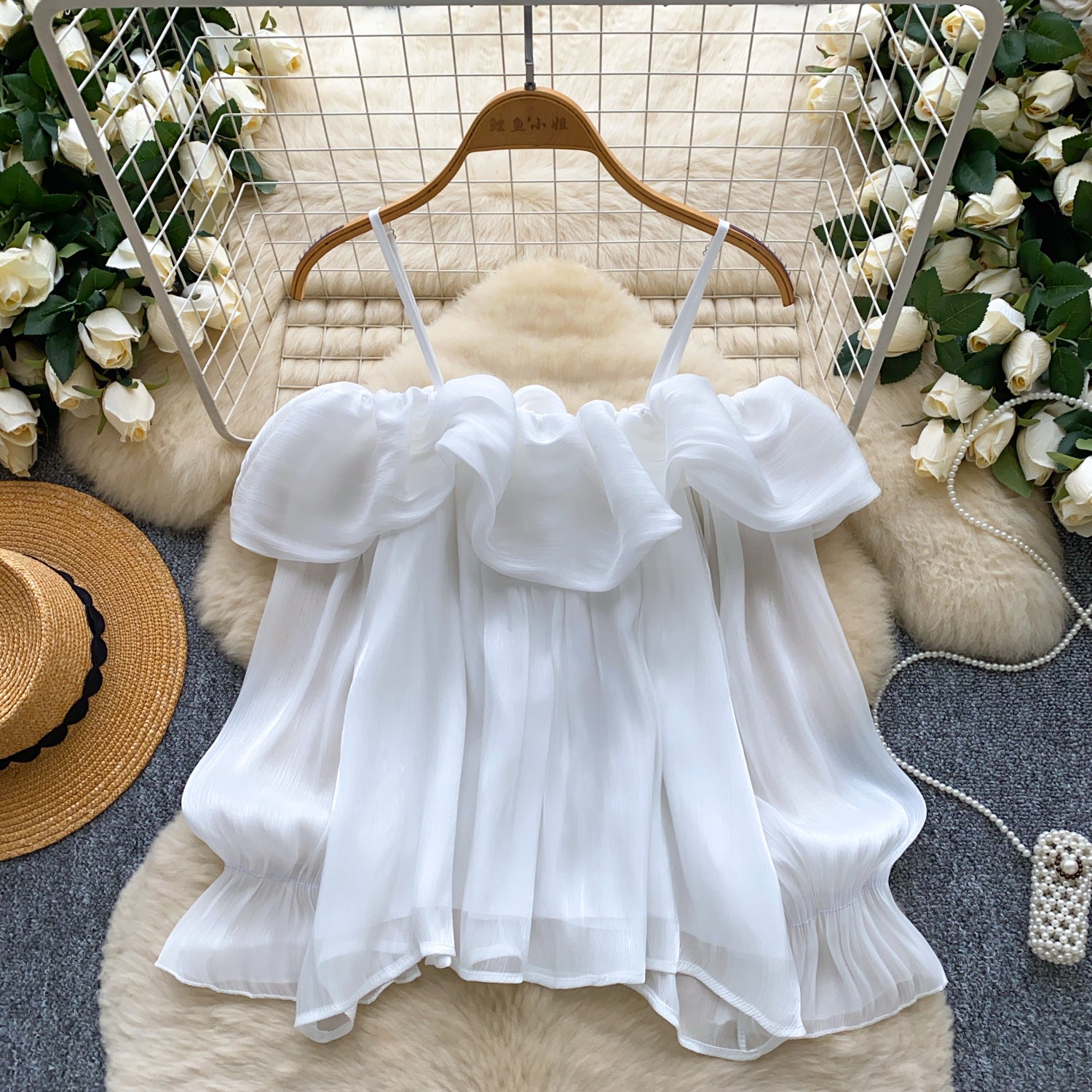 Elegante Chiffon-Cami mit 3D-Effekt