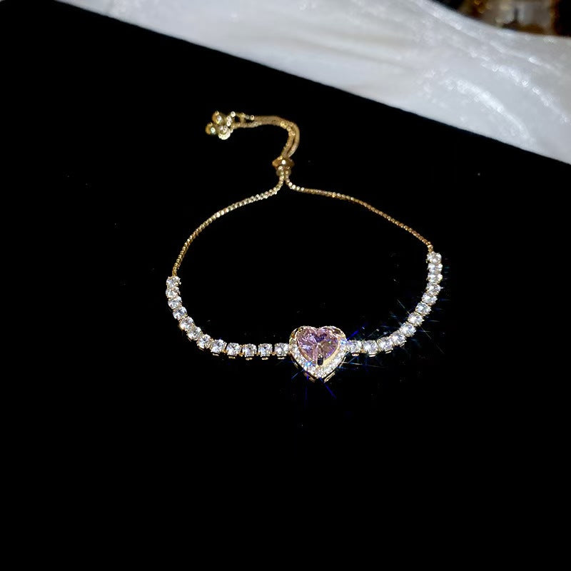 18K Goldverplattetes Cubic Zirconia Geometrisches Blumenarmband