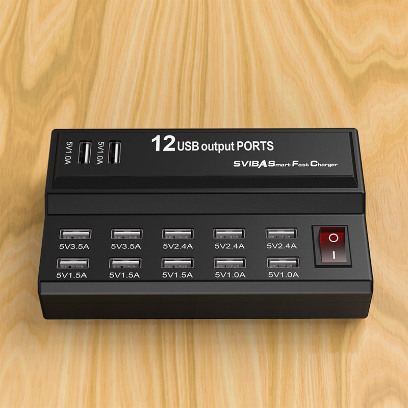 USB-Schnellladegerät mit 12 Anschlüssen