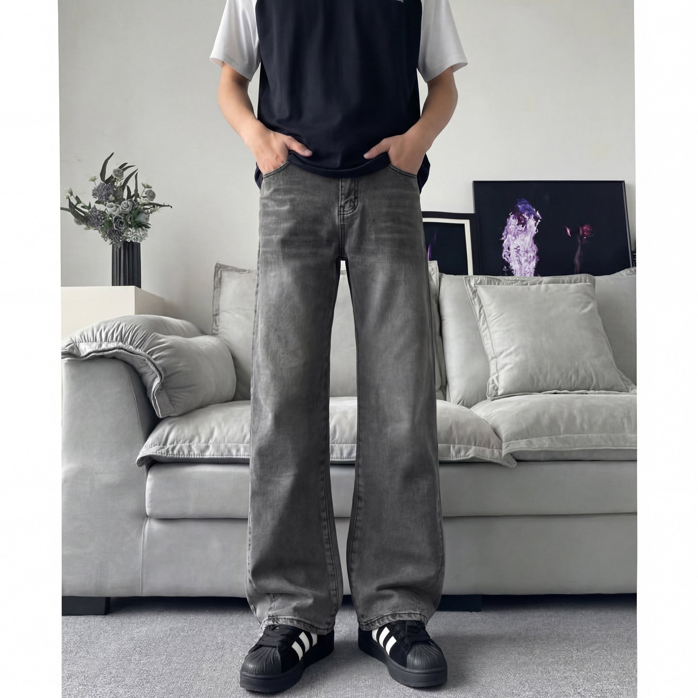 Herren Bootcut Jeans mit schmalem Schnitt
