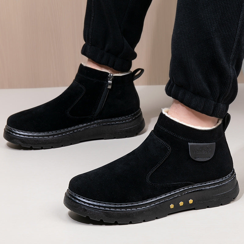Warme Lammfell-Boots aus Veloursleder