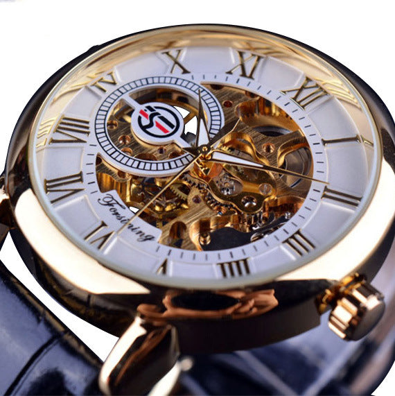 Mechanische Herrenuhr mit Skelett-Zifferblatt – Bild 5 | LuxeStyle