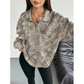 Sweatshirt mit Pflanzen-Print und Reissverschluss