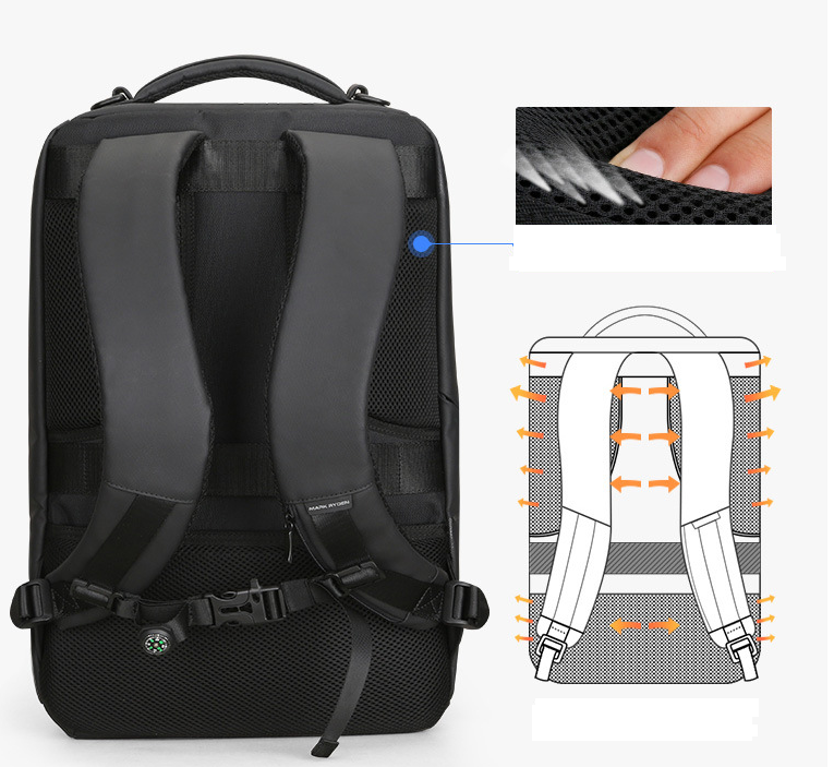 Rucksack mit USB-Ladeanschluss und Laptopfach – Bild 10 | LuxeStyle
