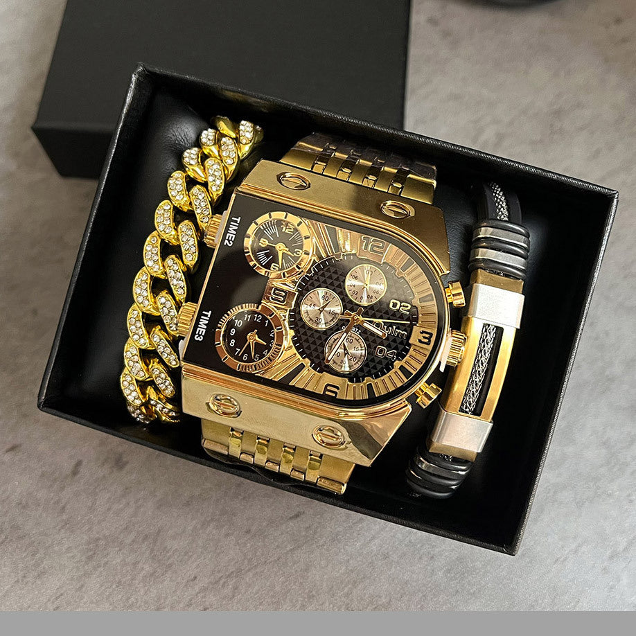 Männliche Armbanduhr mit mehreren Zeitzonen
