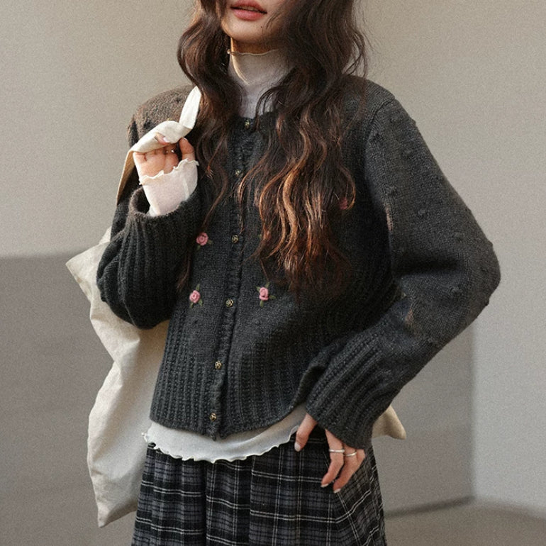 Gepolsterter Cardigan im koreanischen Stil