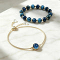 Rundes Stein- und Metallarmband 2er Set