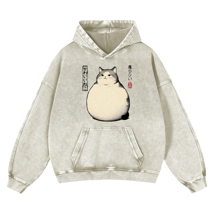Heavyweight Kapuzenjacke im Used-Look