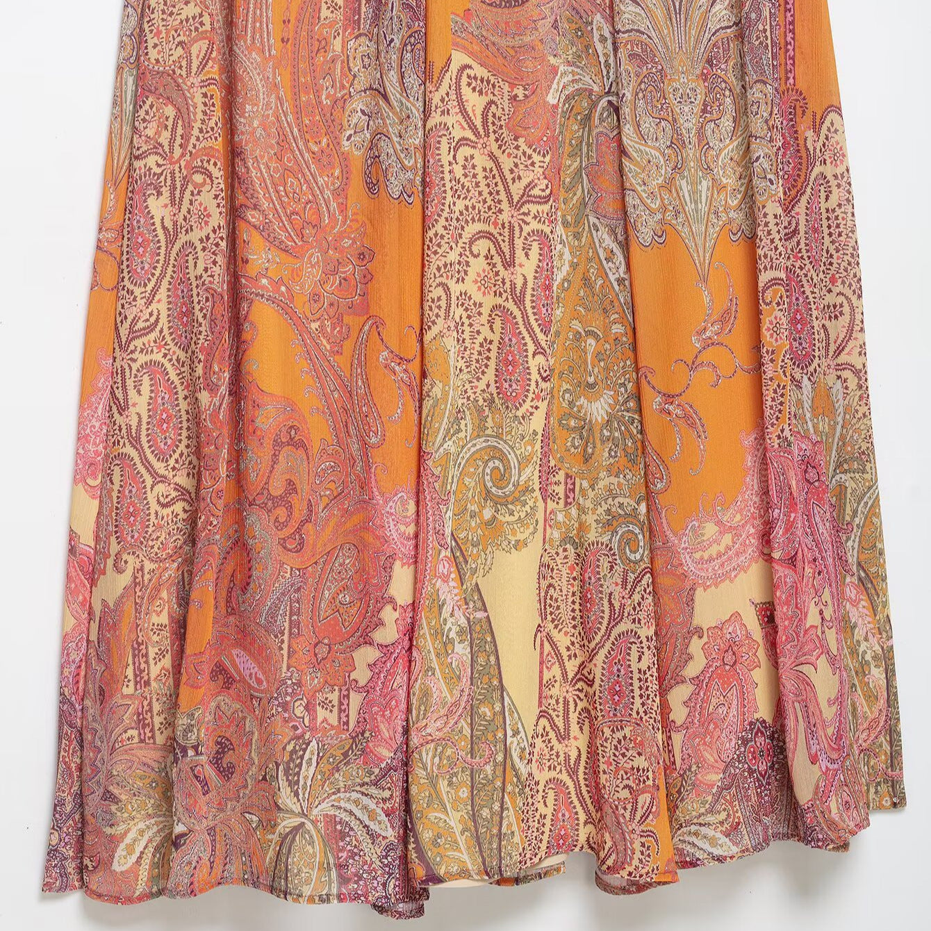 Damen Midi-Rock mit Print und Gürtel