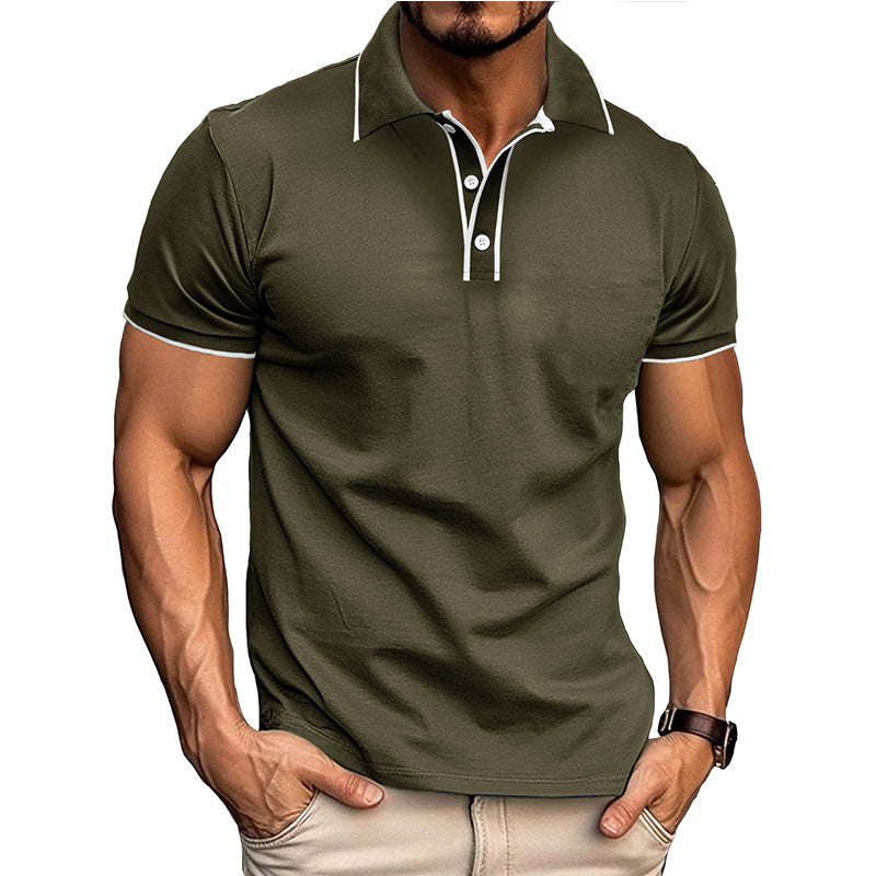 Herren Kurzarmhemd mit Revers und Jacquard – Bild 4 | LuxeStyle