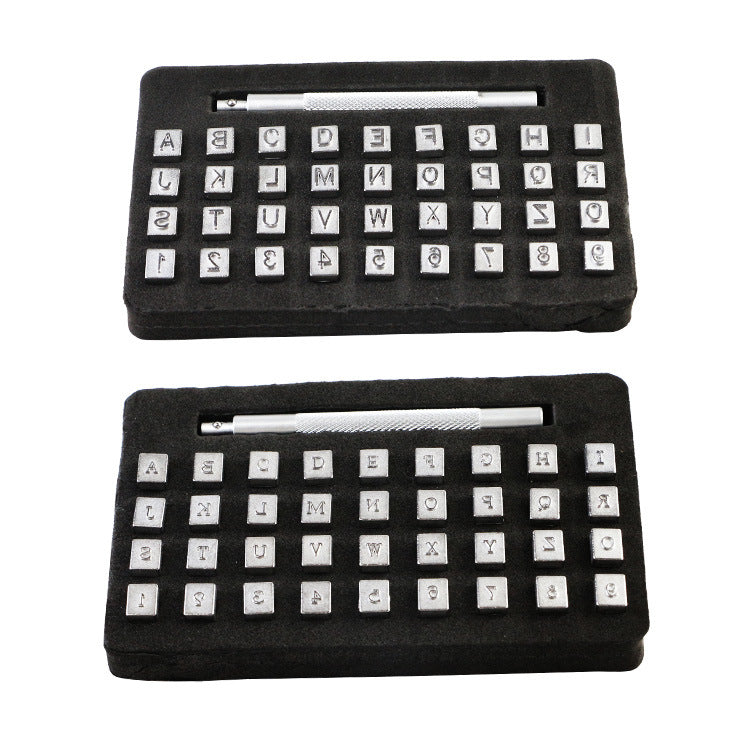 Leder-Stempelset: Englische Buchstaben – Bild 2 | LuxeStyle