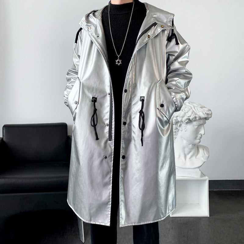 Langer Trenchcoat für Herren – locker, einfarbig – Bild 5 | LuxeStyle