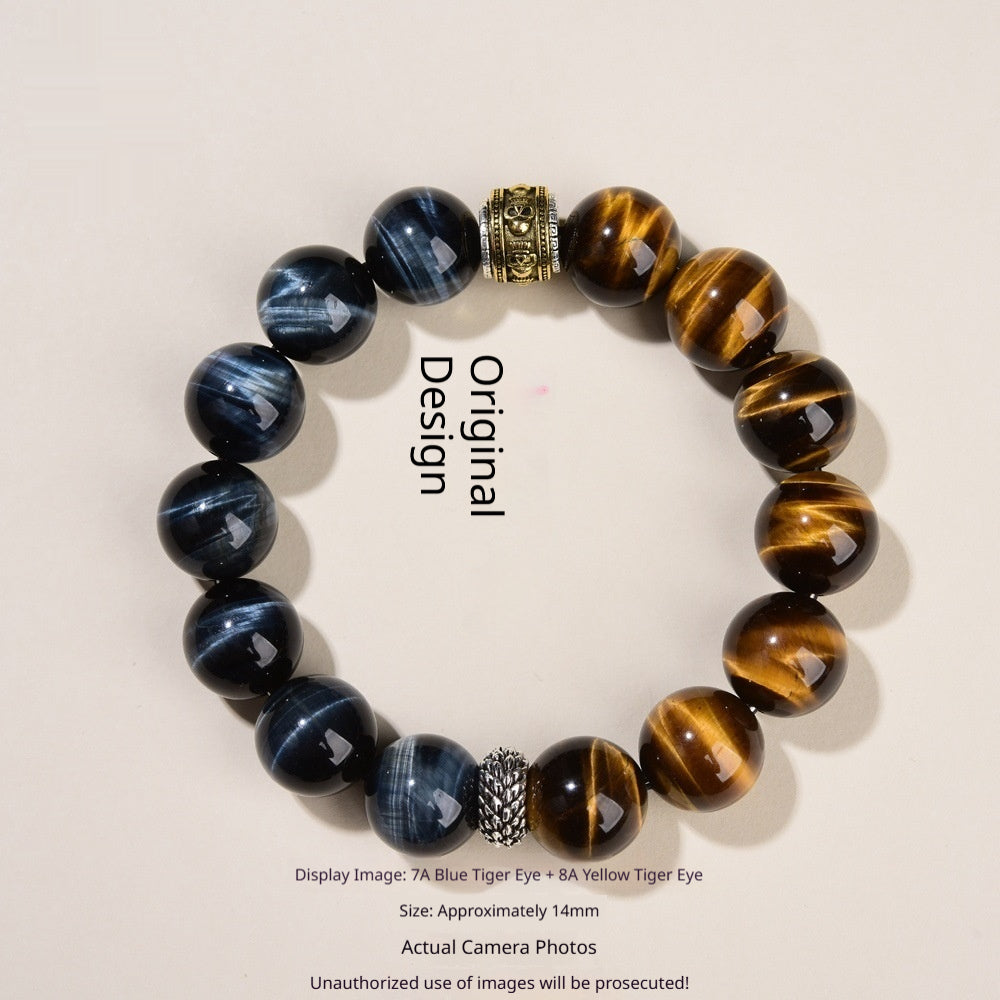 Naturstein-Armband «Obsidienne» – Tigerauge & Obsidian