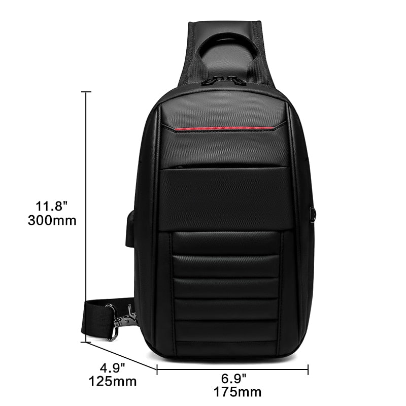 Wasserdichte Brusttasche mit USB-Ladeanschluss | LuxeStyle