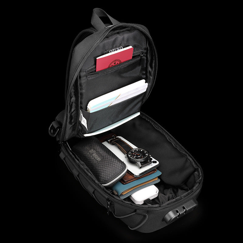 Oxford Stoff USB Schultertasche – Bild 3 | LuxeStyle