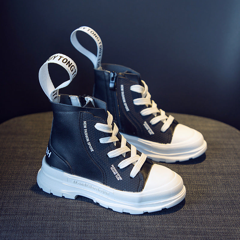 Jungen High-Top Worker-Stiefel aus Mikrofaserleder – Bild 5 | LuxeStyle