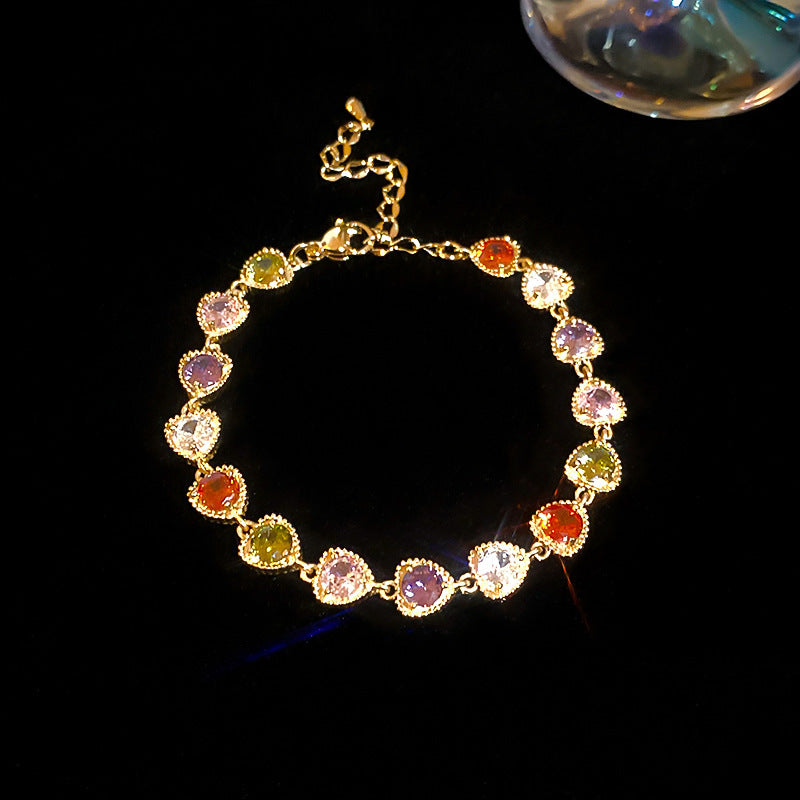 Vergoldetes Oval-Zirkon Armband