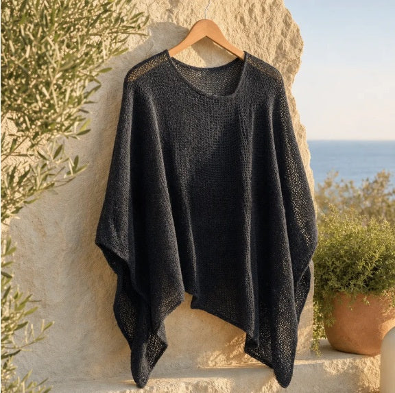 Strick-Cape «Aria» · Solid, Poncho-Optik