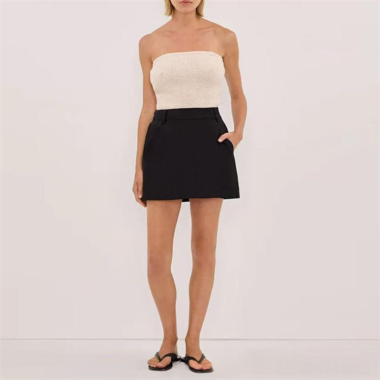 Leinen-Skort im A-Linien-Schnitt für Damen