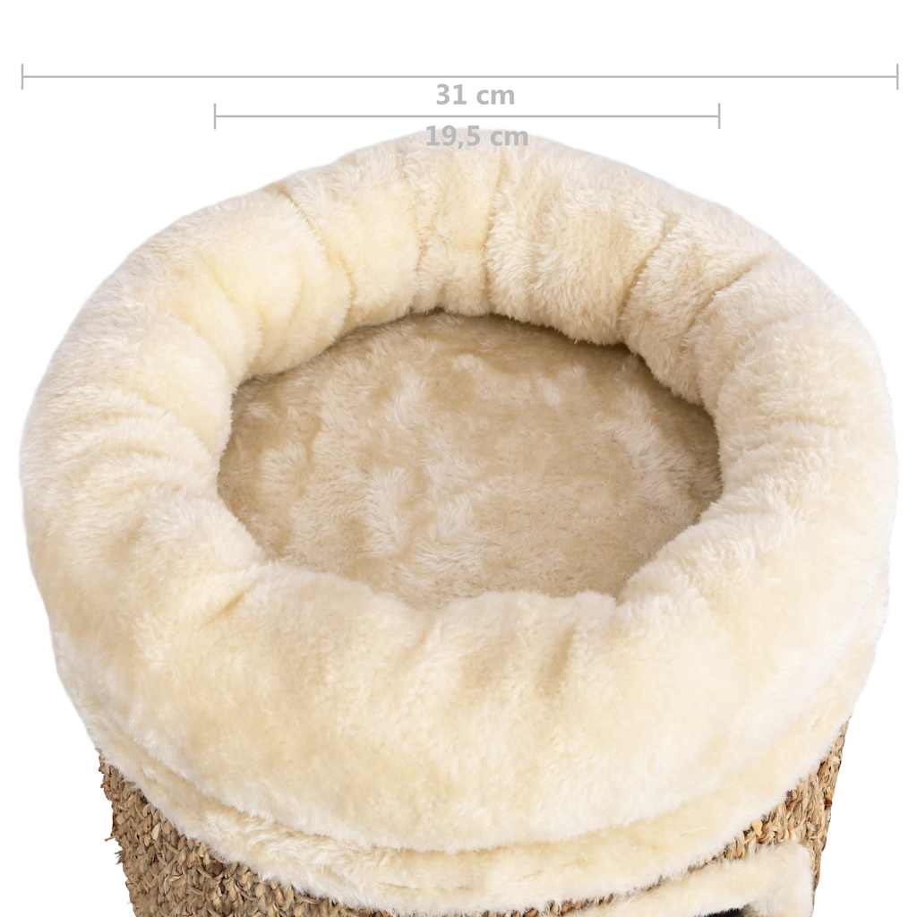 Katzenhöhle mit Luxus-Bett aus Seegras