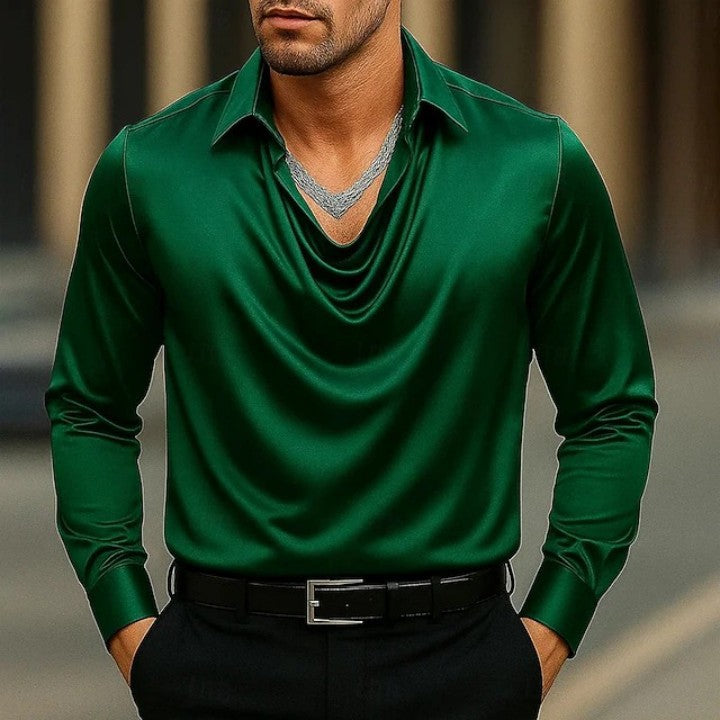 Elegantes Langarmhemd mit offenem Kragen – Bild 9 | LuxeStyle