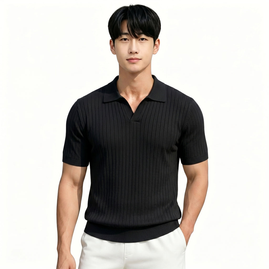 Gestreiftes Halbzipper-Shirt
