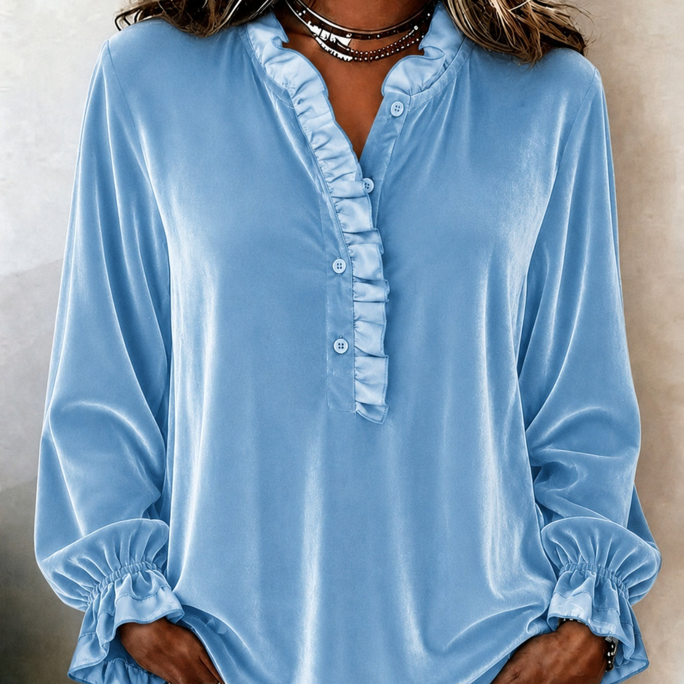 Samt Langarmshirt für Damen