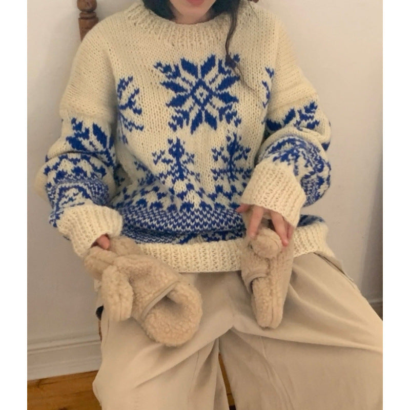 Farbblock-Strickpullover