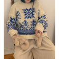 Farbblock-Strickpullover