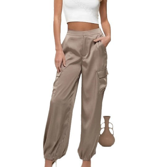 Satin Cargo Hose für Damen im Western-Stil