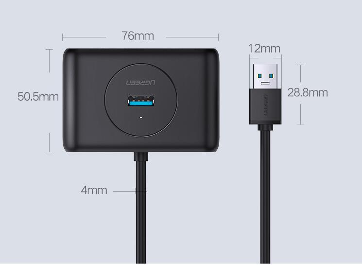 USB-Hub mit 4 Ports und Verlängerungskabel