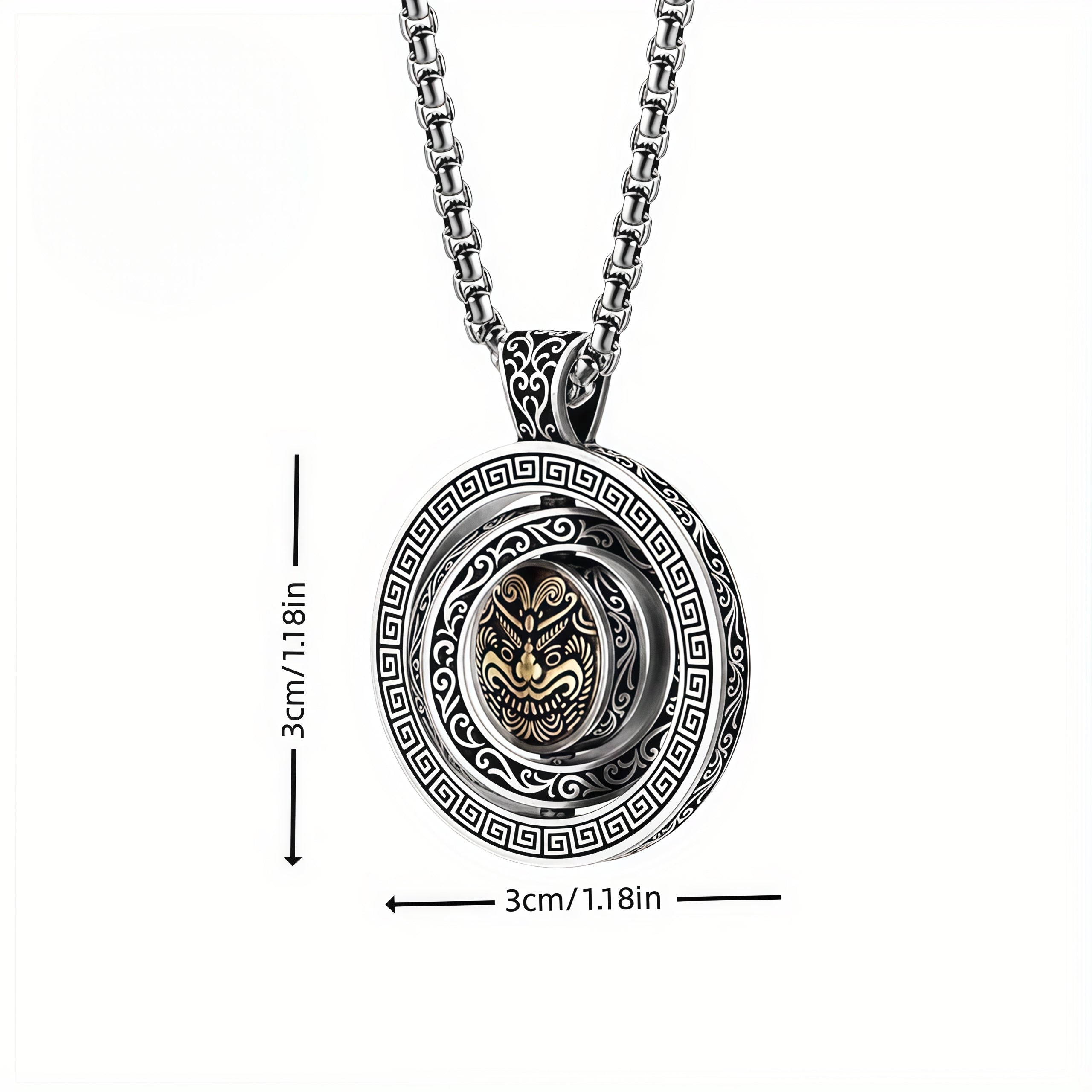 Vintage Foo Lion Spinner Halskette