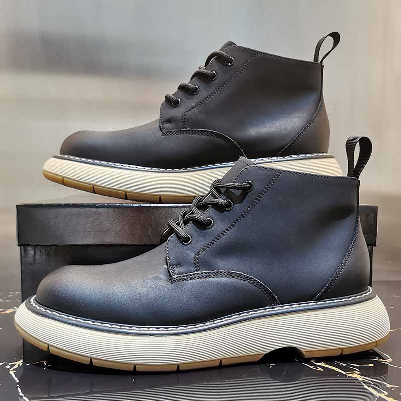 Warme High-Top Lederschuhe aus Rindsleder – Bild 5 | LuxeStyle