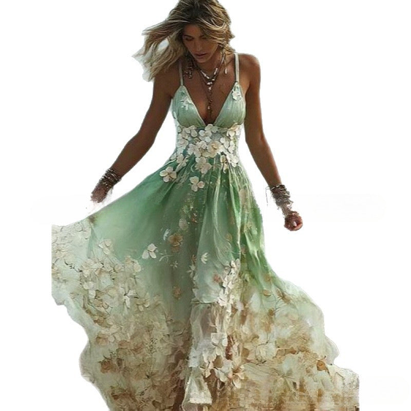 Ärmelloses Maxi-Kleid mit 3D-Muster – Bild 9 | LuxeStyle