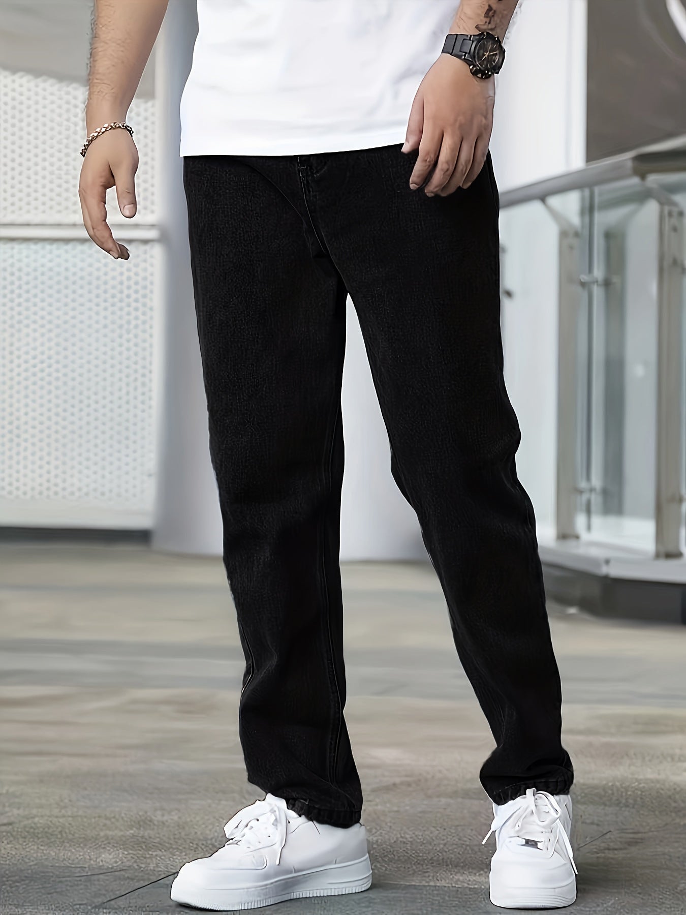 Herren Jeans Schwarz im Straight Fit