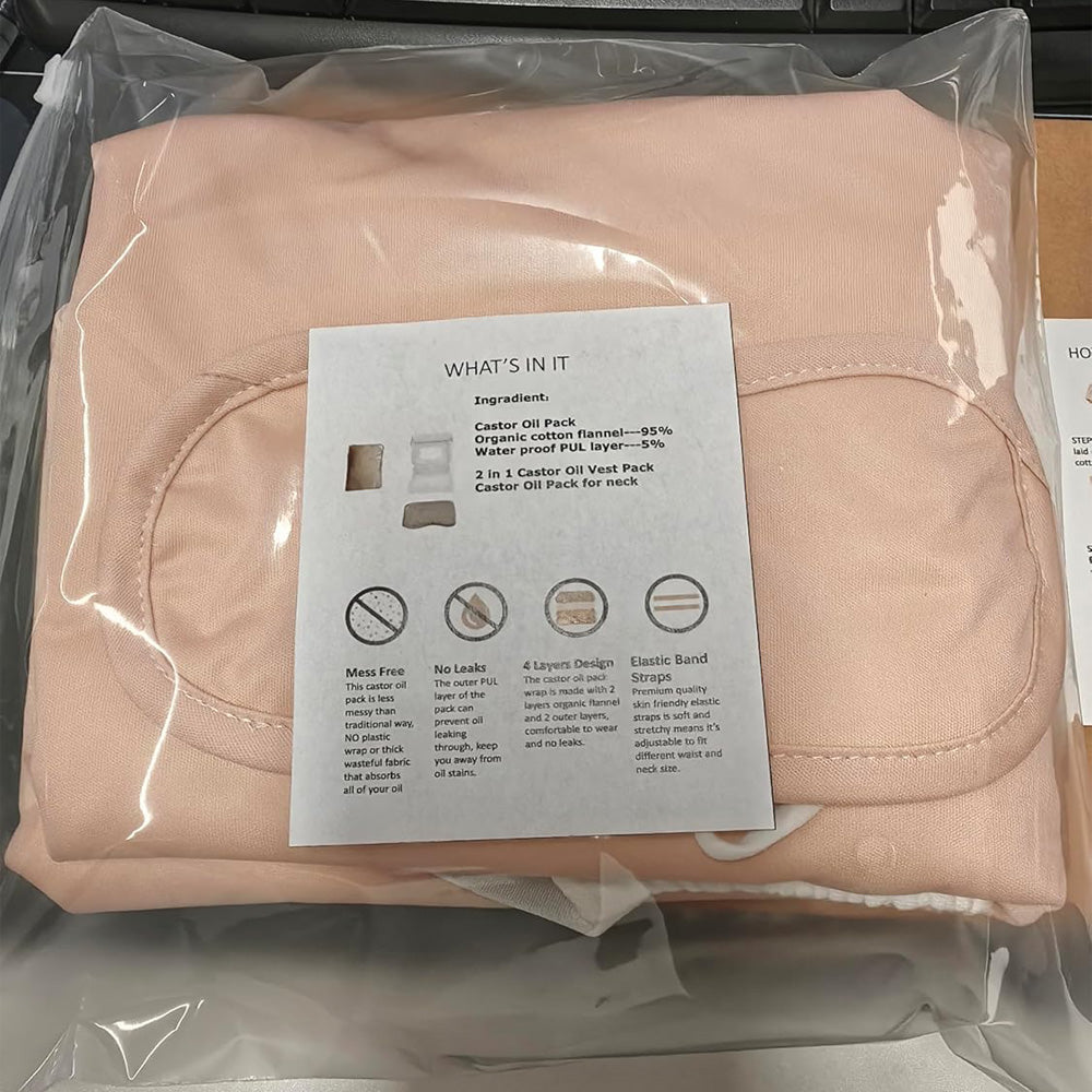 Rizinusöl-Wickel-Set mit Bio-Öl – Ansicht 3