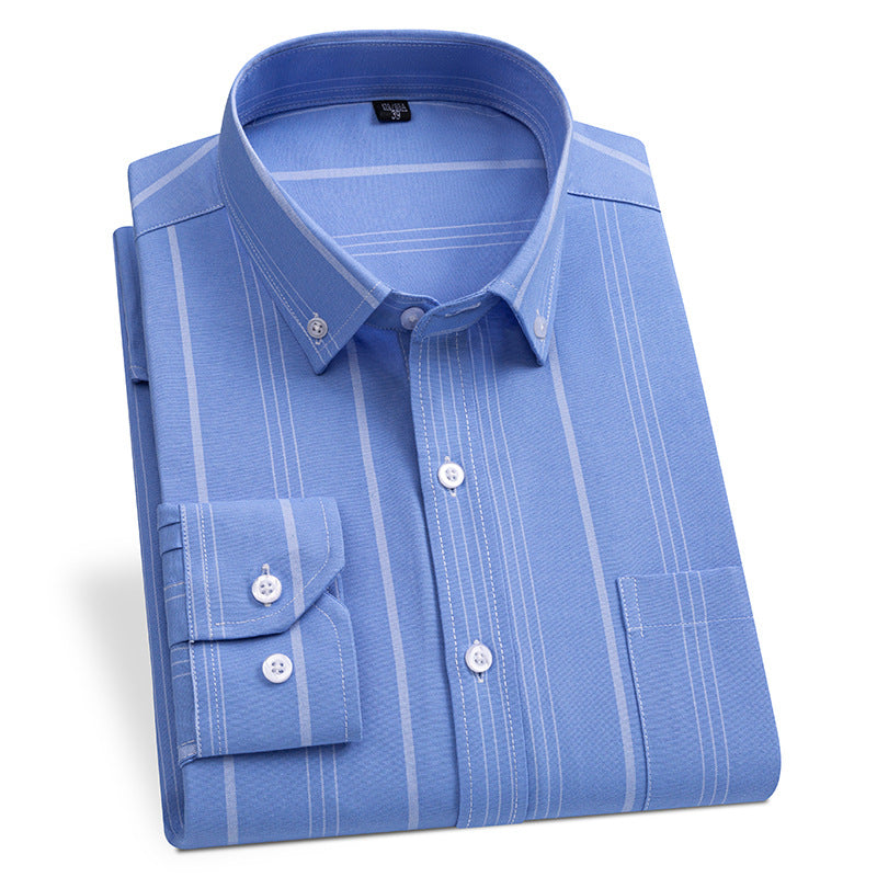 Gestreiftes Slim-fit Oxford Businesshemd für Herren – Bild 14 | LuxeStyle