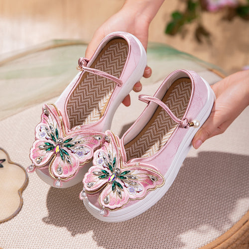 3D Schmetterling Mary Jane Plateau-Schuhe
