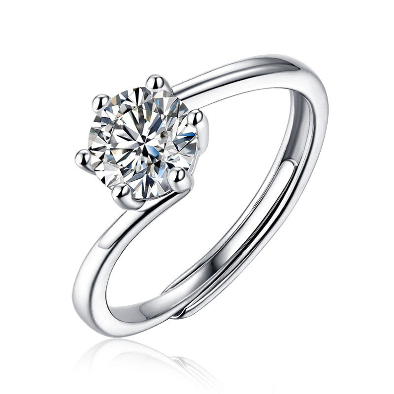 S925 Sterling Silber Moissanit Ring