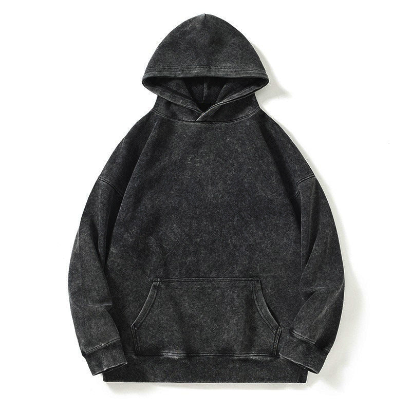 Locker sitzendes Baumwoll-Sweatshirt mit Wachsprint